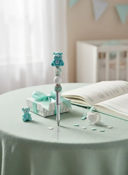 Care bear beaded pen